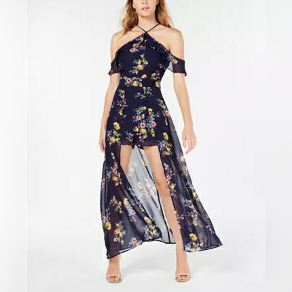 Blue Floral Romper